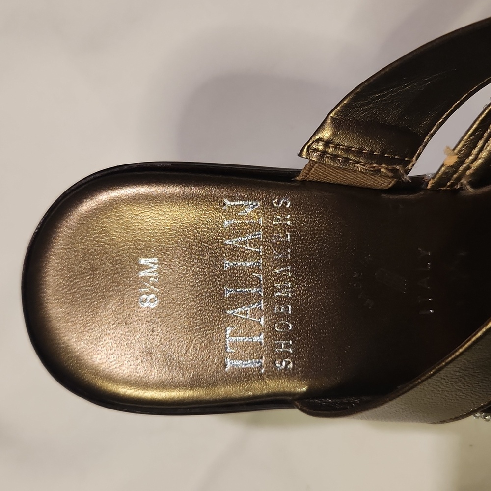 Italian Shoemakers | Metallic Bronze Wedges Sz 8.5 - Picture 4 of 6